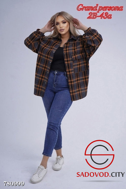 Женская рубашка в клетку - Bruno фото 4