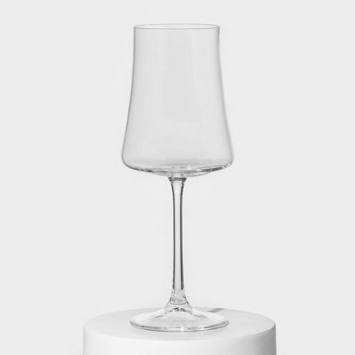 Бокалы для вина «Экстра», 360 мл, набор 6 шт., хрустальное стекло, прозрачные