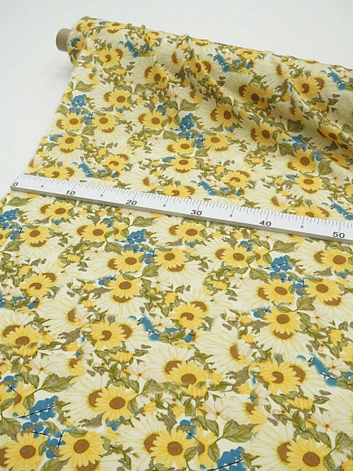 Штапель Премиум (Digital) Солнечный сад, ш.1.45м, вискоза-100%, 105гр/м.кв - Купава фото 17