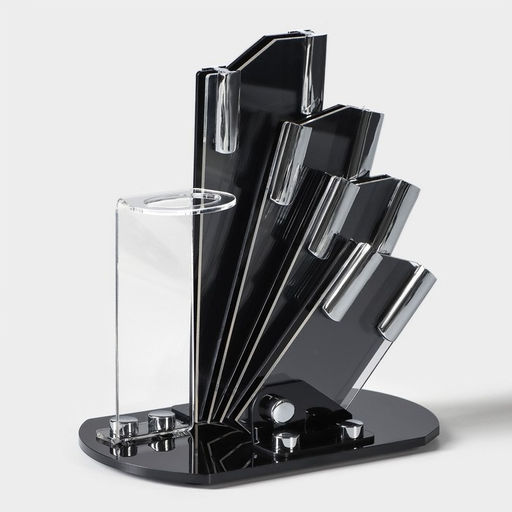 Набор кухонный на подставке Доляна, 5 предметов: ножи 7,5 см, 10,5 см, 12,5 см, 15 см, овощечистка, цвет зелёный  фото 8