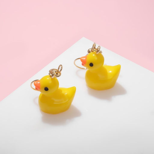 Серьги детские Выбражулька «Утята», жёлтые в золоте