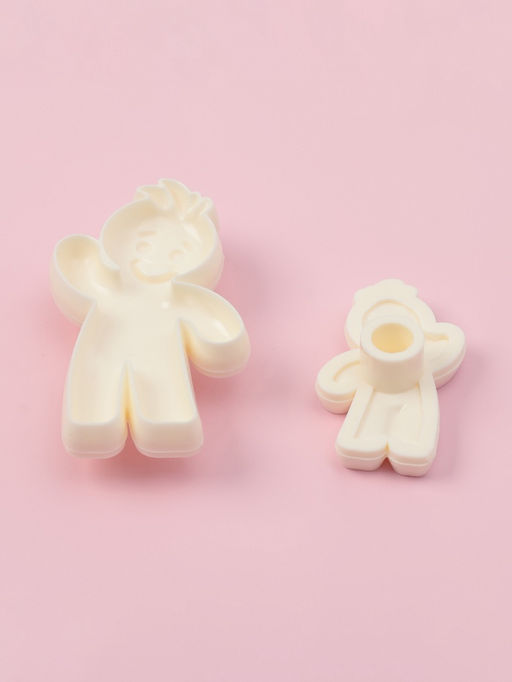 Печати для теста и мастики новогодние Доляна Пряничный человек, набор 2 шт., пластик, молочные