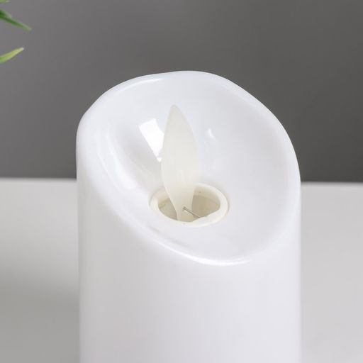 Светодиодная свеча, ночник LED RISALUX «Восковая», от батареек CR2032×2, пластик, 5.3×5.3×7.2 см