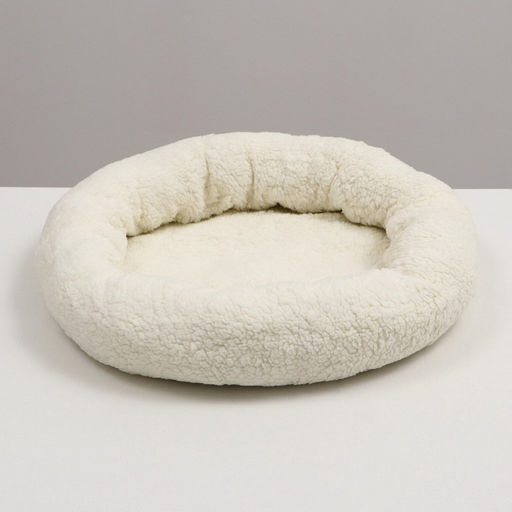 Лежанка для собак и кошек Уют, мягкий мех, 50 х 42 х 11 см, молочная - Пижон фото 14