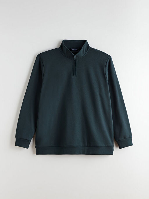 B?y?k Beden Dik Yaka Erkek Sweatshirt