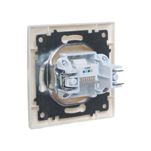 Розетка телефонная Luazon Lighting «Антей», скрытая, IP20, одноместная, белая