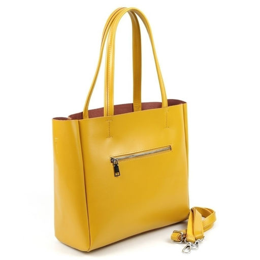 Женская кожаная сумка шоппер 8711-220 Елоу - Cidirro фото 3