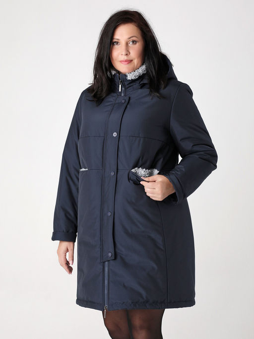 Еврозима! 24334 Полупальто дем. т.синий