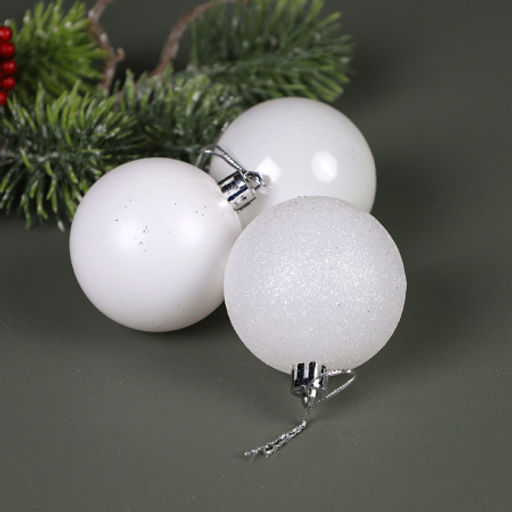 Елочные шары 20 штук 6 см / HX-3/10 /уп 30/ белые - Галеонтрейд фото 4