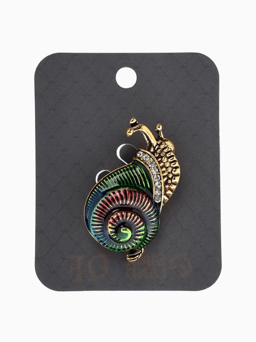 Брошь «Улитка», разноцветная в чернёном золоте