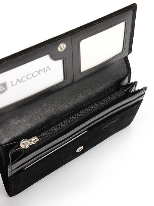 LACCOMA кошелек LA-1081-Z-черный натуральная замша  фото 4