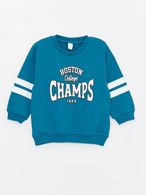 Bisiklet Yaka Uzun Kollu Bask?l? Erkek Bebek Sweatshirt ve E?ofman Alt 2li Tak?m - Waikiki фото 2