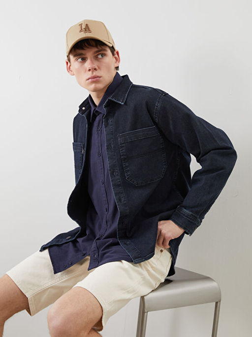 Standart Kal?p Erkek Jean Ceket