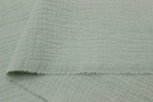 Муслин двухслойный с эффектом жатости цв.Морозная мята, ш.1.35м, хлопок-100%, 110гр/м.кв - Купава фото 3