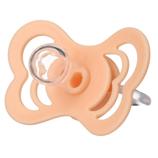 Соска - пустышка силиконовая классическая M&B, от 0 мес., с колпачком, персиковый