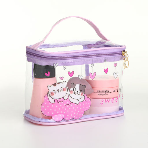 Косметичка на молнии для бассейна, с ручкой, с принтом Sweetie, сиреневая - Simaland фото 3