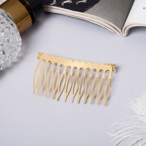 Цена за 2 шт. Гребень для волос QF «Либерти», роскошь, 6×4 см, золото