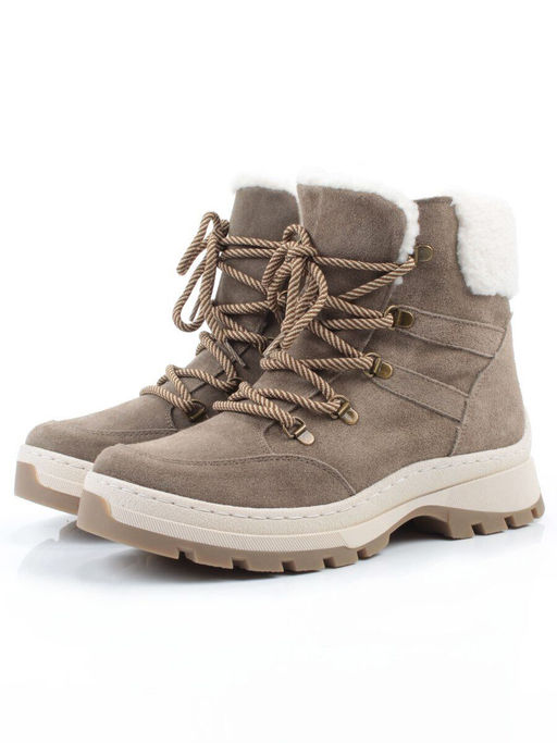 04-PAAG97-1Z KHAKI Ботинки зимние женские (натуральная замша, 100% шерсть)