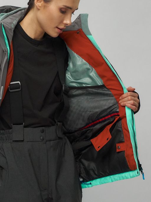 Горнолыжный костюм женский большого размера бирюзового цвета 02278Br - Chunmai фото 16