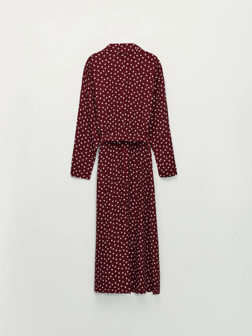 Приталенное платье с принтом в горошек / Zarina