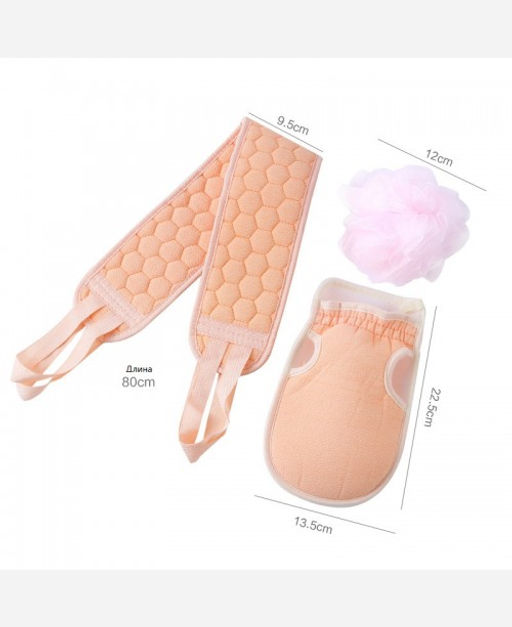 Набор мочалок, 3 предмета в пакете с завязками 9046504 - Yiwu youda import & export co фото 4