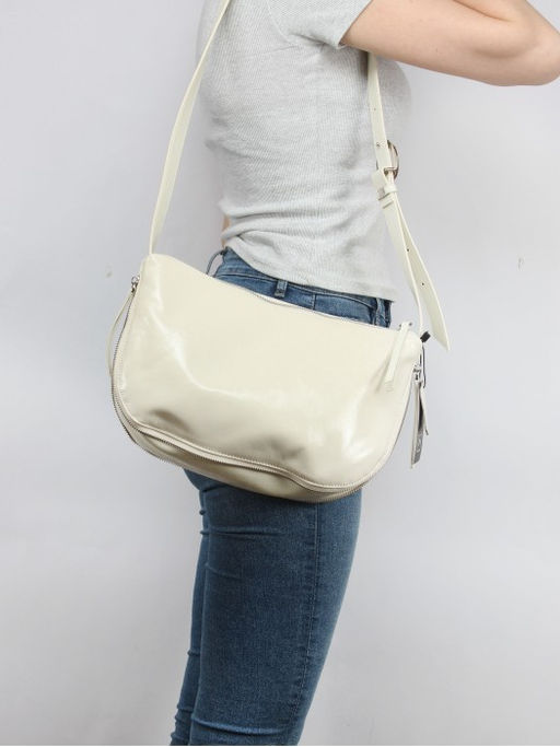 Сумка женская натуральная кожа GU 2066-2075, 1отд, плечевой ремень, молочный SALE 265016 - Adelia фото 5