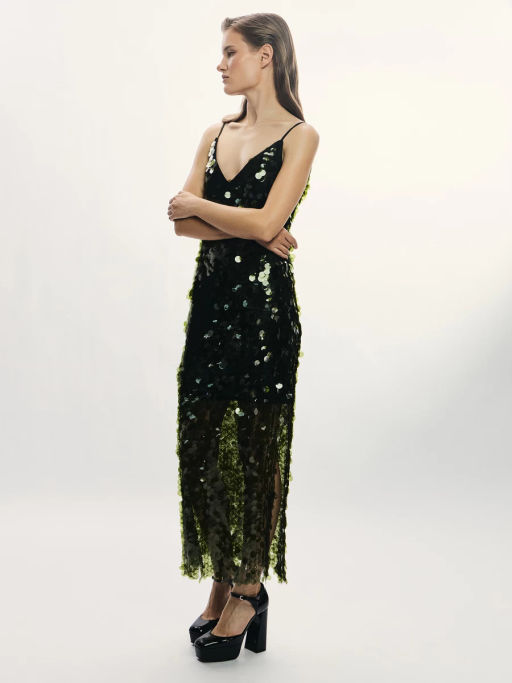 Платье миди с пайетками / Zarina