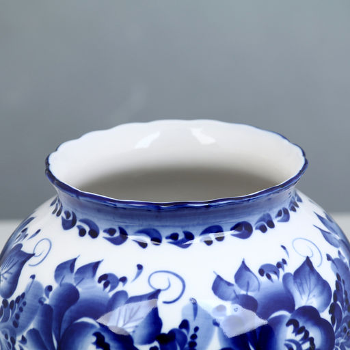 Ваза для цветов «Сирень», h=26 см, фарфор гжель, авт. Киселев А.