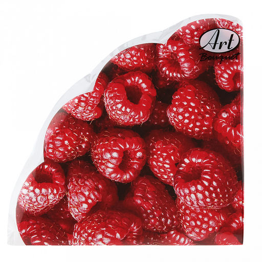 Салфетки бумажные "Art Bouquet Rondo" д32см, 3-х слойные, 12 штук в упаковке, 100% целлюлоза, "Малина" (Россия)