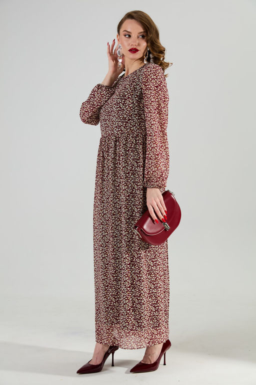 Костюм NIKVA н1020-4 листочки бургунди и чёрный  фото 5