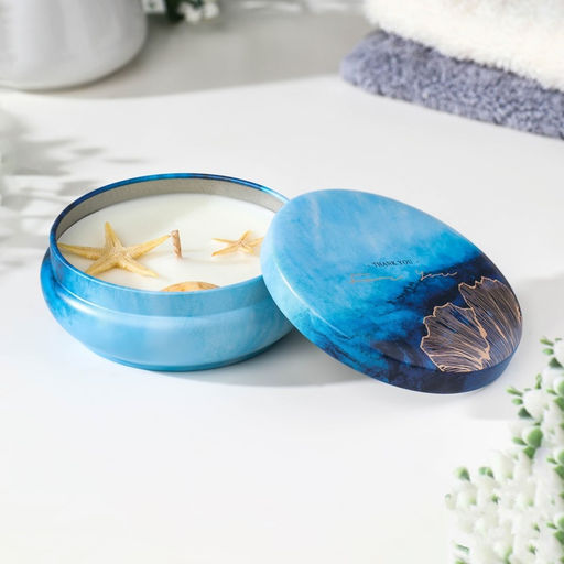 Ароматическая свеча в банке «Морской бриз», из соевого воска с сухоцветом, 3×8.5 см, 110 г