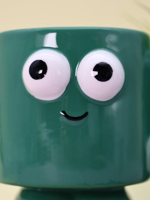 Кружка керамическая Smiling friend, green, 360 ml
