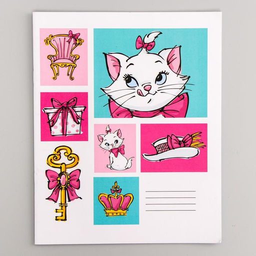 Цена за 20 шт. Тетрадь в клетку 12 листов, 5 видов МИКС, обложка мелованный картон, «Коты аристократы»