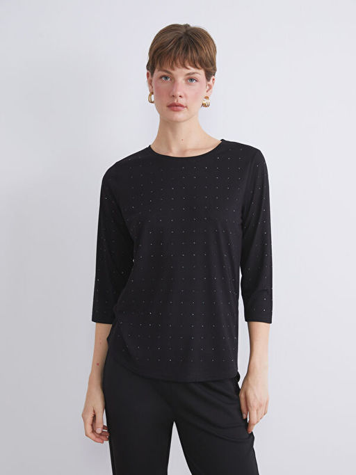 Bisiklet Yaka Ta?l? Bluz