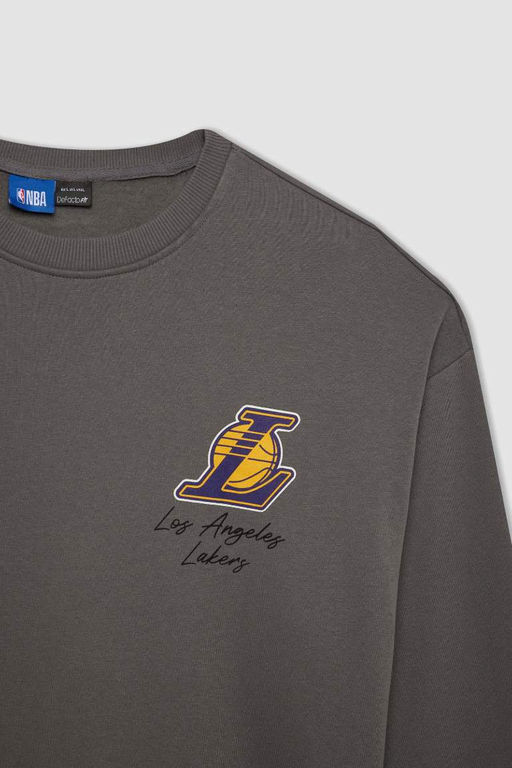 DeFactoFit толстый свитшот оверсайз с круглым вырезом NBA Los Angeles Lakers  фото 13