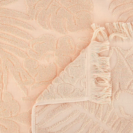 Полотенце махровое "Тропики" 50х90см, хлопок 100%, с бахромой, бежевый (Китай)