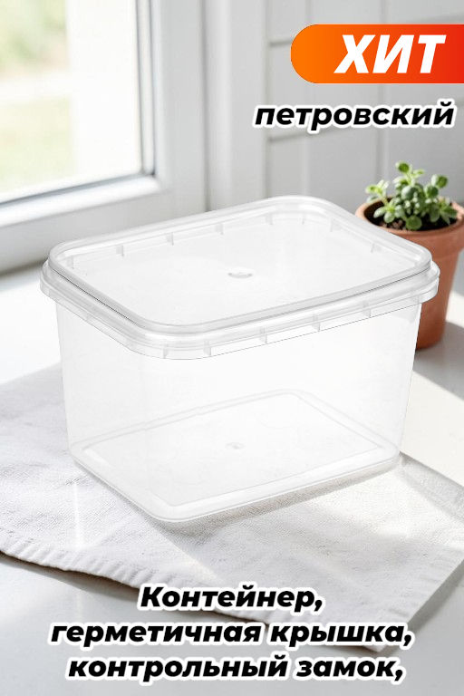 Контейнер из полимера Куб 91 №1 0,5л, 12х9х7,2см, прямоугольный, герметичная крышка, контрольный замок, прозрачный (Россия) - Домашняя Мода фото 3