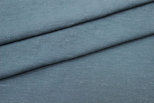 Лен с вискозой с эффектом мятости цв.Лазурно-серый меланж, ш.1.45м, лен-53%, вискоза-47%, 195гр/м.кв - Купава фото 3