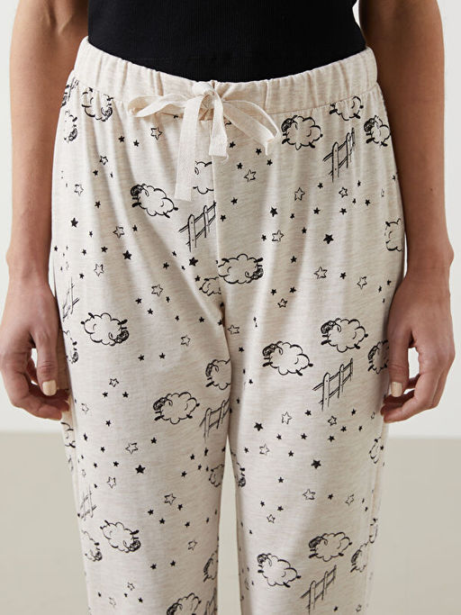 Beli Lastikli Desenli Kad?n Jogger Pijama Alt