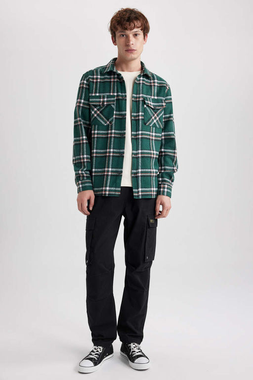 Рубашка Lumberjack с длинным рукавом в клетку стандартного кроя - Defacto фото 2