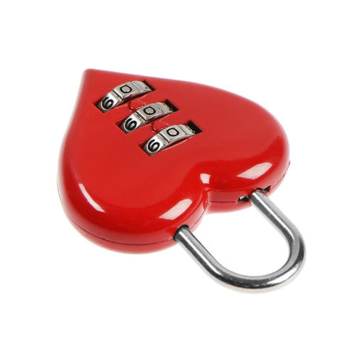 Замок навесной кодовый ТУНДРА Сердце, красный