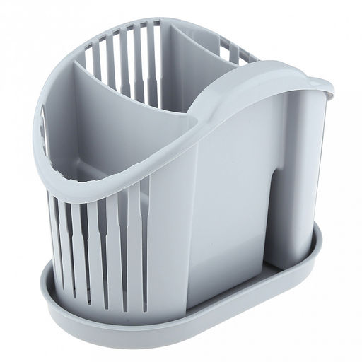 Подставка для столовых приборов пластмассовая 18,7х11,3х14,8см, светло-голубой (Россия) - Домашняя мода фото 3