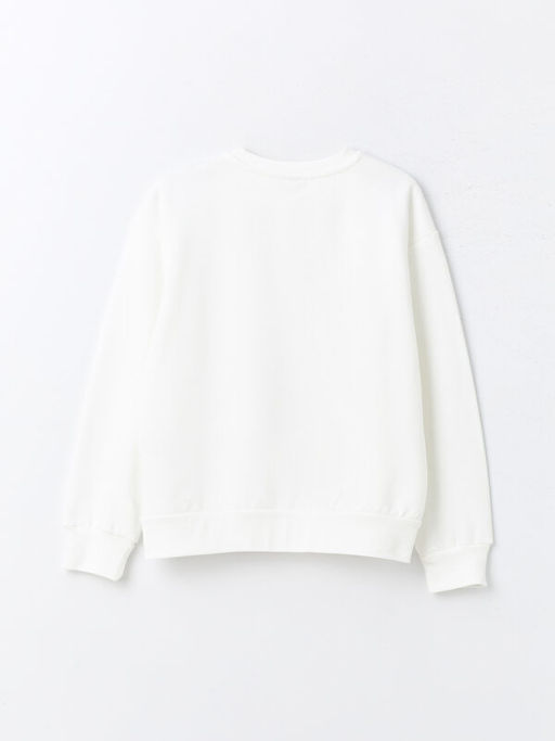Bisiklet Yaka Bask?l? Uzun Kollu K?z ?ocuk Sweatshirt - Waikiki фото 2