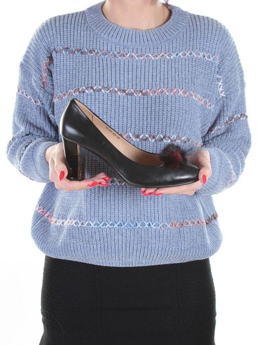 06-YF139-100 BLACK Туфли женские (натуральная кожа) - Фабричный китай фото 4