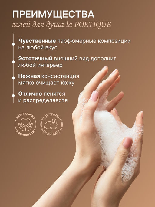 Гель для душа парфюмированный, аромат Black pepper, 500 мл, laPOETIQUE  фото 4