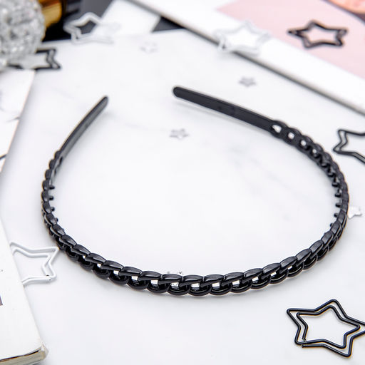 Цена за 12 шт. Ободок для волос «Ночка», звенья, 0.8 см, чёрный