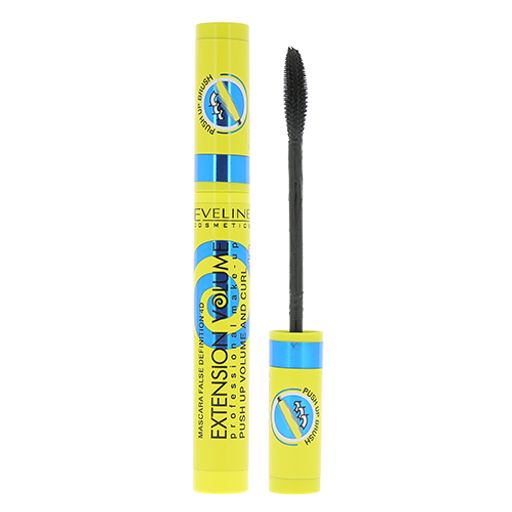 EVELINE ТУШЬ ДЛЯ РЕСНИЦ - ПОТРЯСАЮЩИЙ ЭФФЕКТ PUSH-UP! x 10 серии EXTENSION VOLUME PROFESSIONAL MAKE-UP, 10мл