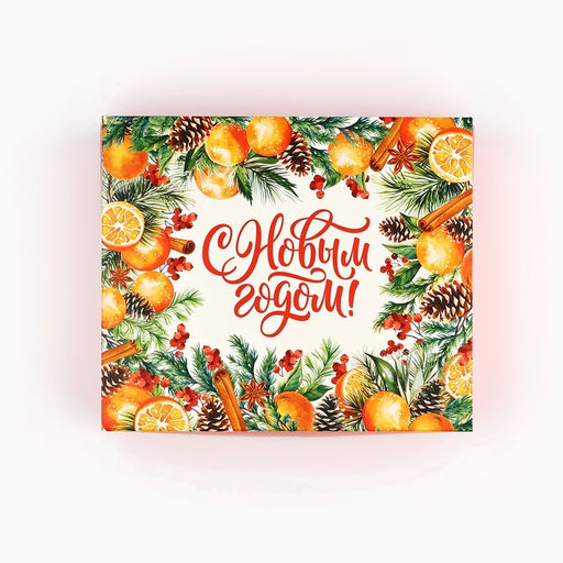 Цена за 5 шт. Упаковка для кондитерских изделий «Новогодняя ботаника», 20×17×6 см