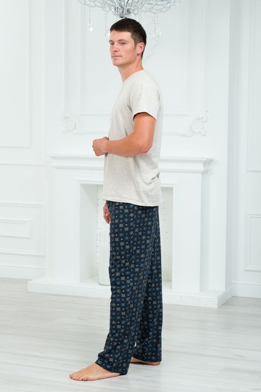 Брюки домашние мужские из кулирки темно-серый макси - Амадэль фото 14