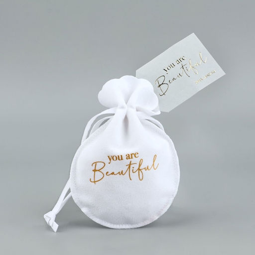 Цена за 5 шт. Мешочек подарочный замшевый Ты прекрасна, тиснение, 9?12 см  1.5 см